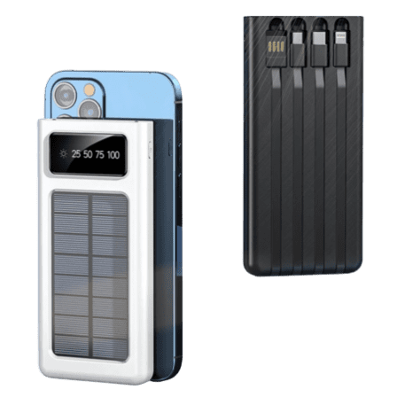 Solar Power Bank 20000mAh - Built-in Cables | Load Shedding Essential