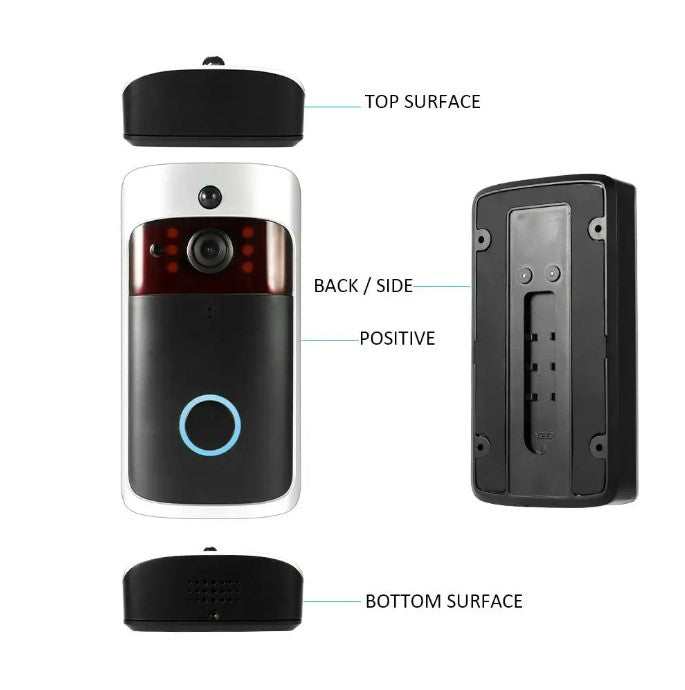 See Who's at Your Door Anytime - Smart WiFi Video Doorbell | Night Vision & Two-Way Audio | Black
