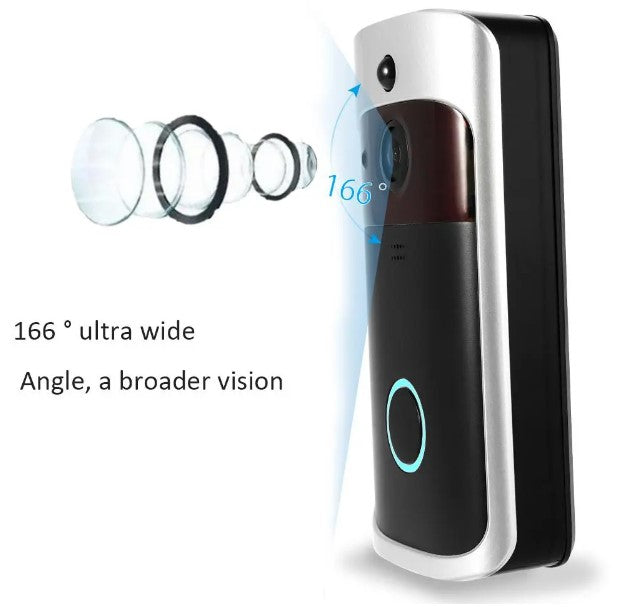 See Who's at Your Door Anytime - Smart WiFi Video Doorbell | Night Vision & Two-Way Audio | Black