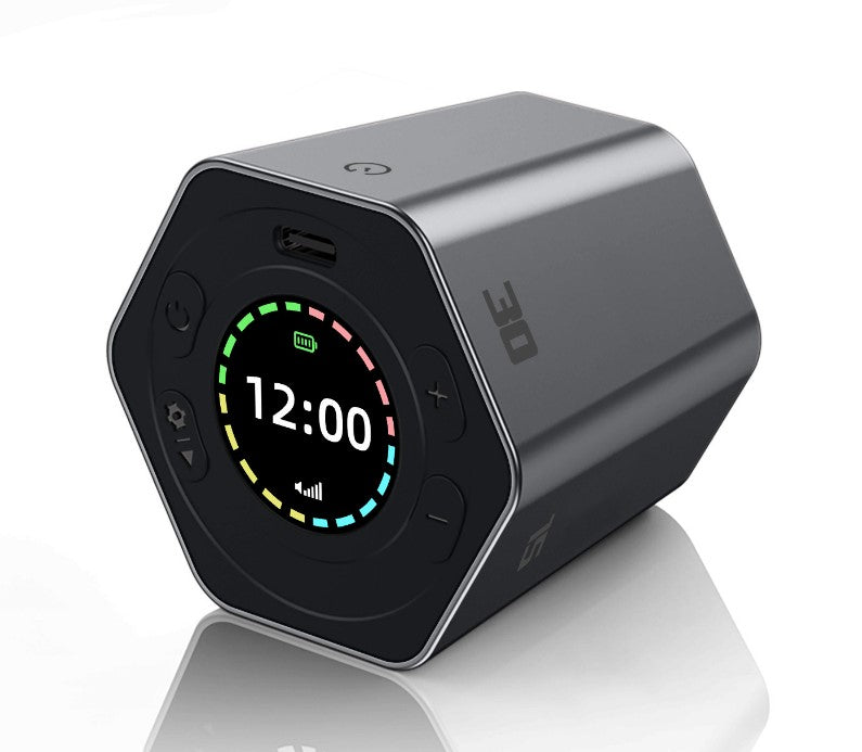 Hexagon Digital Timer - Magnetic Productivity Cube | Black