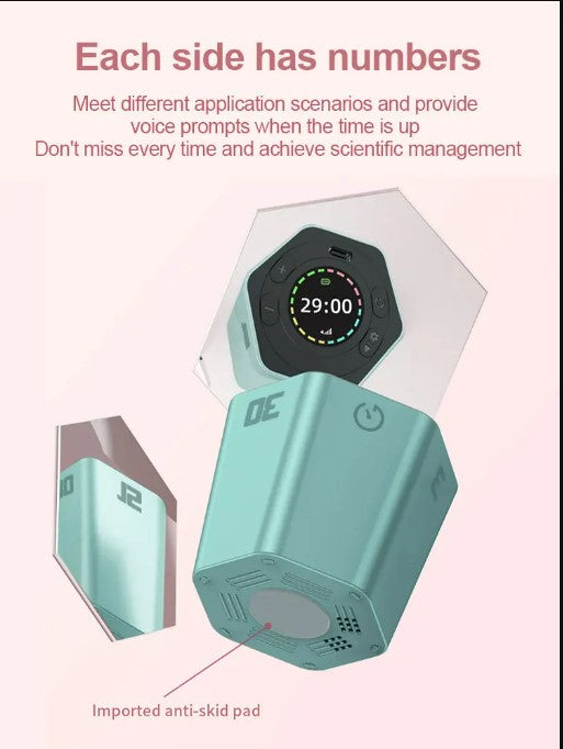 Hexagon Digital Timer - Magnetic Productivity Cube | Black