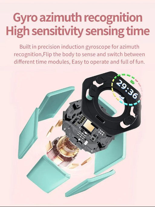 Hexagon Digital Timer - Magnetic Productivity Cube | Black