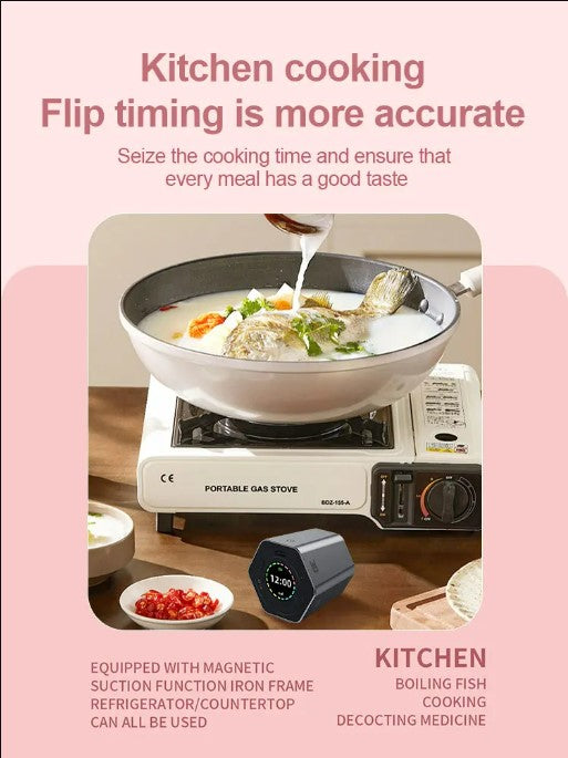 Hexagon Digital Timer - Magnetic Productivity Cube | Black