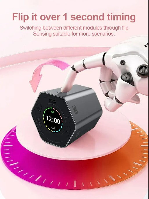 Hexagon Digital Timer - Magnetic Productivity Cube | Black