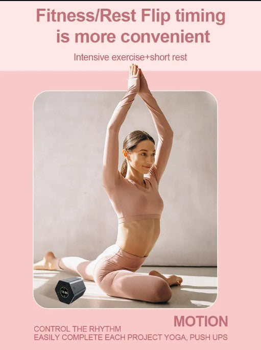 Hexagon Digital Timer - Magnetic Productivity Cube | Black