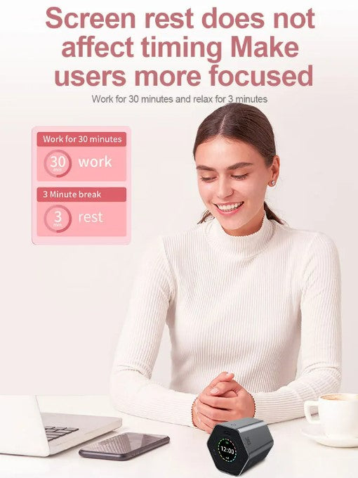 Hexagon Digital Timer - Magnetic Productivity Cube | Black