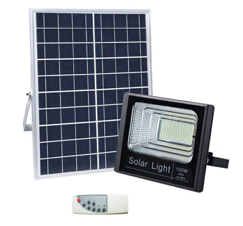 100W Solar LED Floodlight - Remote Control | Outdoor Security Light