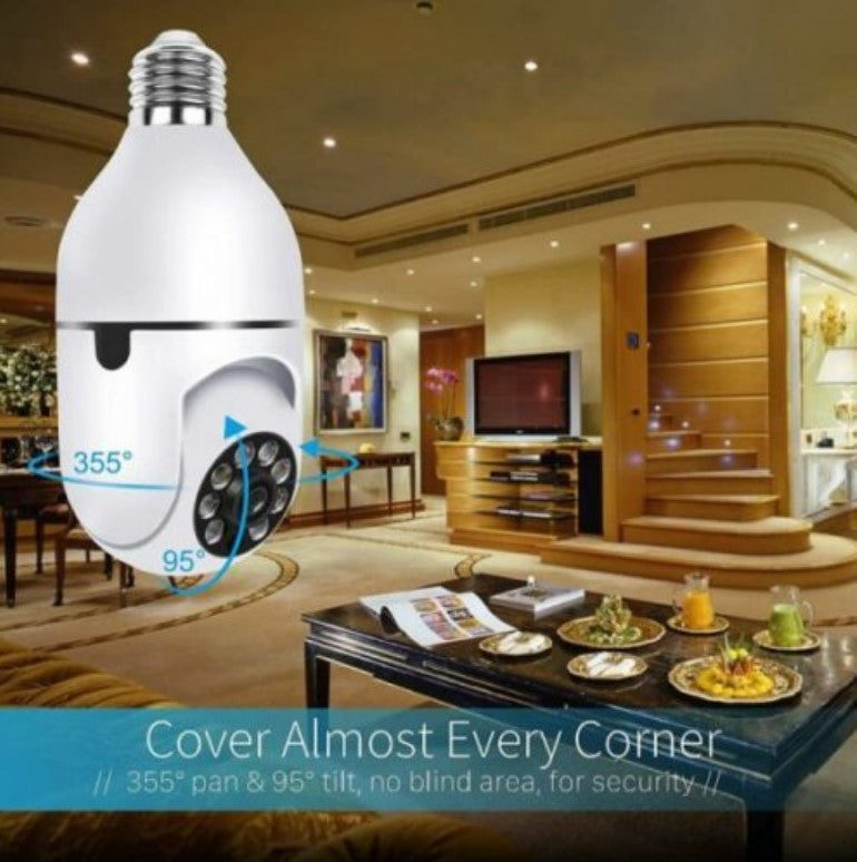 2MP Smart Bulb Security Camera - E27 WiFi Surveillance