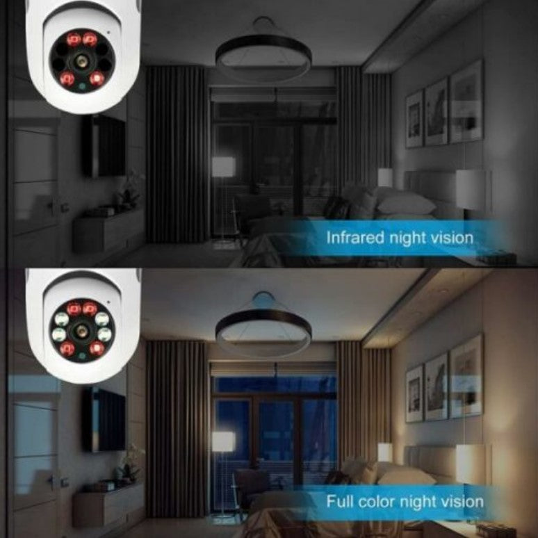 2MP Smart Bulb Security Camera - E27 WiFi Surveillance