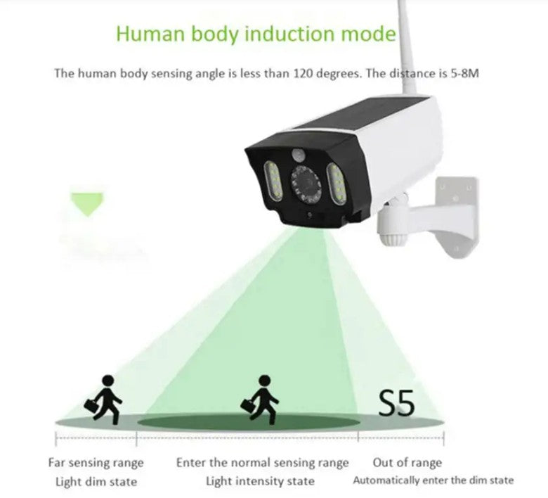 Solar Security Camera with LED Light & Radar Motion Sensor