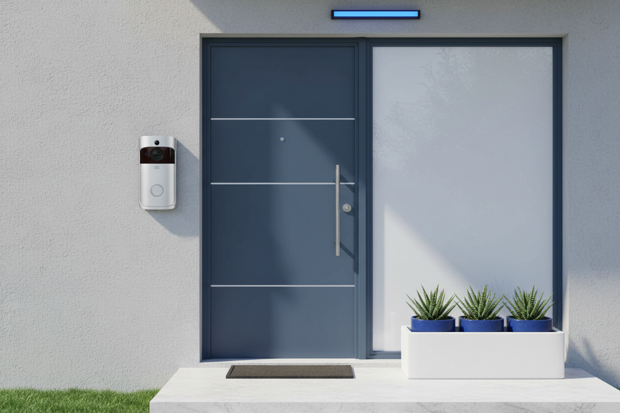 See Who's at Your Door Anytime - Smart WiFi Video Doorbell | Night Vision & Two-Way Audio | Black